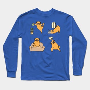 Pug Yoga at Home Long Sleeve T-Shirt